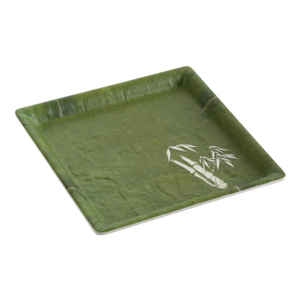 Yanco BA-112 Bamboo Style 12" Melamine Square Plate, Pack of 12