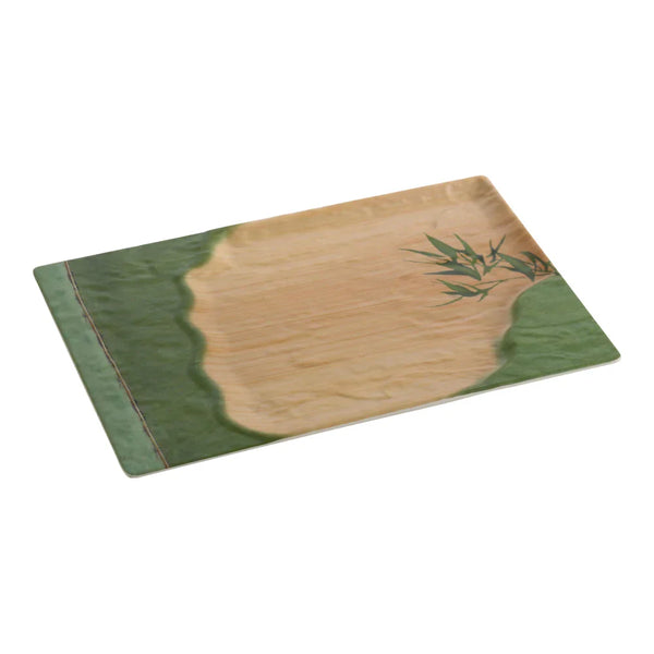 Yanco BA-212 Bamboo Style 7.5" Melamine Rectangular Plate, Pack of 12