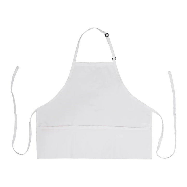 Winco BA-2724W Mid-Length White 3 Pocket Bib Apron, 24" x 27-1/2"