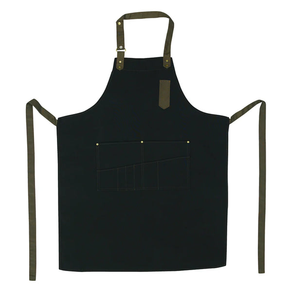 Winco BA-3327K Black Mid-Weight Bib Apron, 33.5"x27"