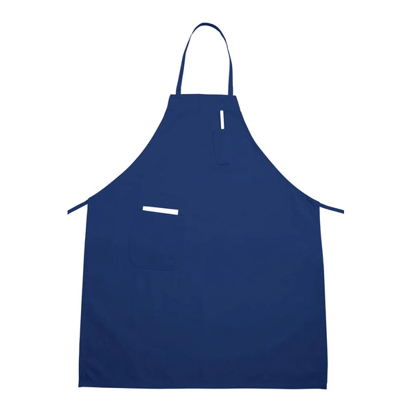 Winco BA-PBL Blue Full Length Bib Apron with Pocket