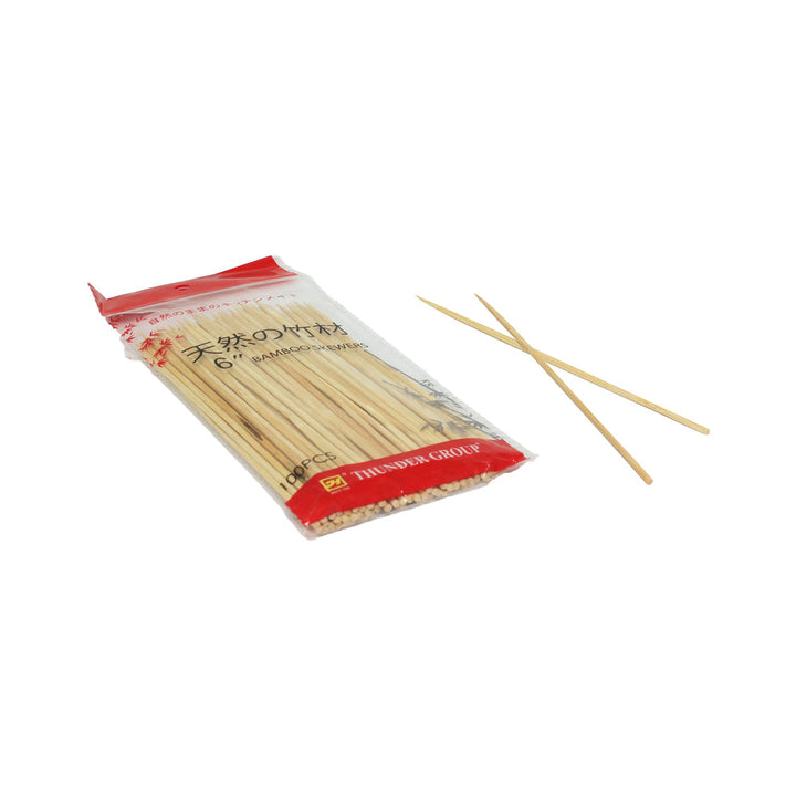 Thunder Group BAST006 6" Bamboo Skewers, 100PC/Bag