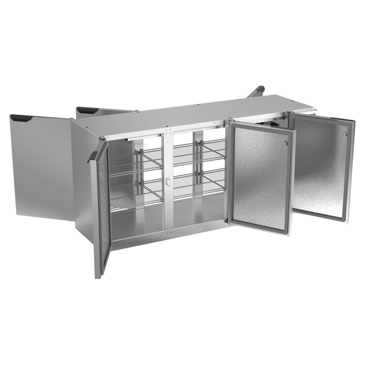 Beverage-Air BB72HC-1-F-PT-S 72" Stainless Steel Underbar Solid Door Food Rated Pass Through Back Bar Refrigerator