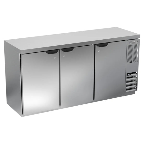 Beverage-Air BB72HC-1-F-S-27 72" Stainless Steel Counter Height Solid Door Back Bar Refrigerator