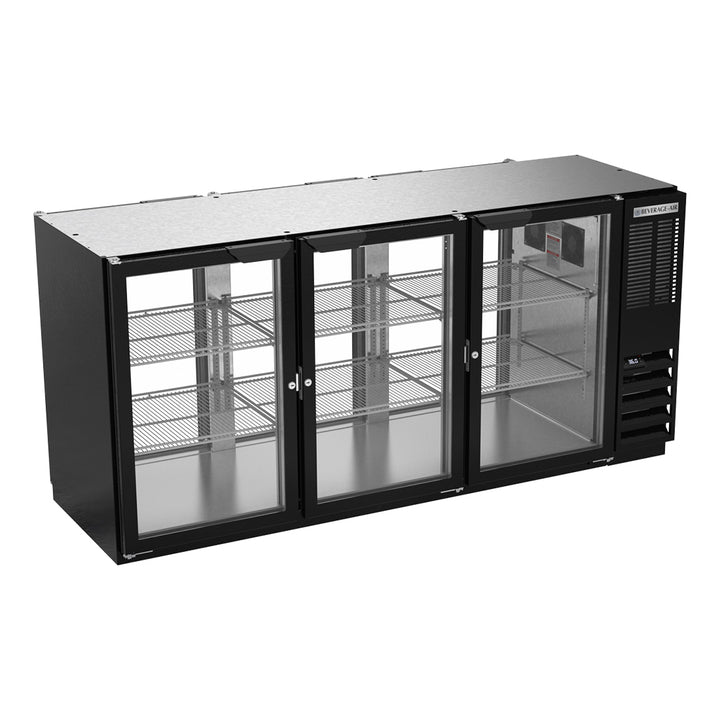 Beverage-Air BB72HC-1-G-PT-B 72" Black Counter Height Glass Door Pass Through Back Bar Refrigerator 7