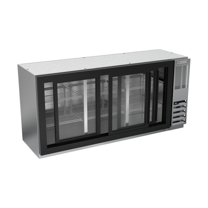 Beverage-Air BB72HC-1-F-GS-S 72" Stainless Steel Counter Height Sliding Glass Door Food Rated Back Bar Refrigerator 2