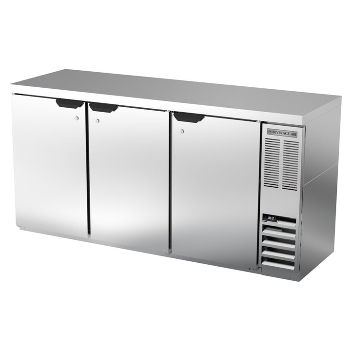 Beverage-Air BB72HC-1-S-27 72" Stainless Steel Counter Height Solid Door Back Bar Refrigerator