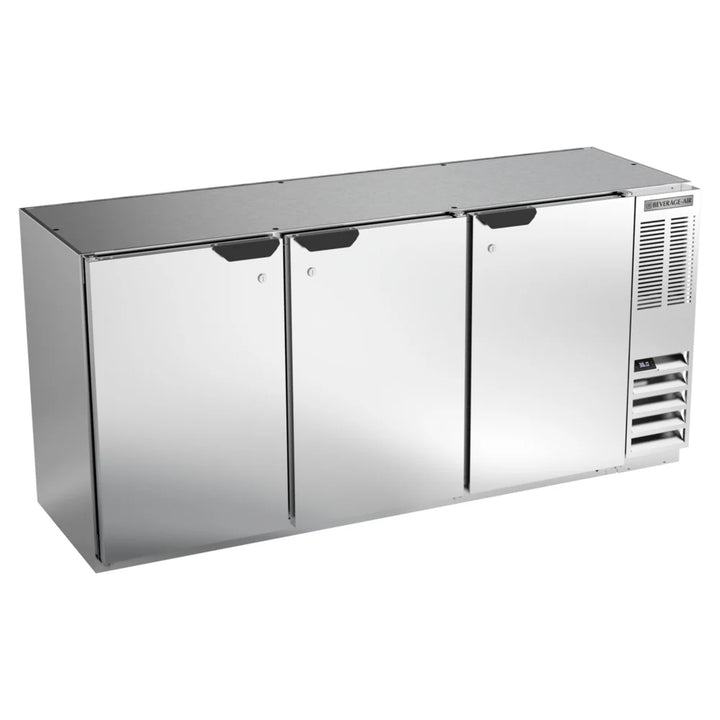 Beverage-Air BB72HC-1-S 72" Stainless Steel Underbar Height Solid Door Back Bar Refrigerator