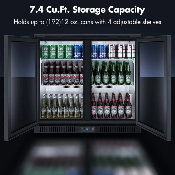 Coolski BBC-215BH 7.4 Cu.Ft Back Bar Cooler Beverage Refrigerator With 2 Glass Doors-4