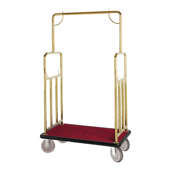 Hospitality 1 Source BCF107TG Contemporary Bellman's Cart — Titanium Gold - 8" semi-pneumatic wheels