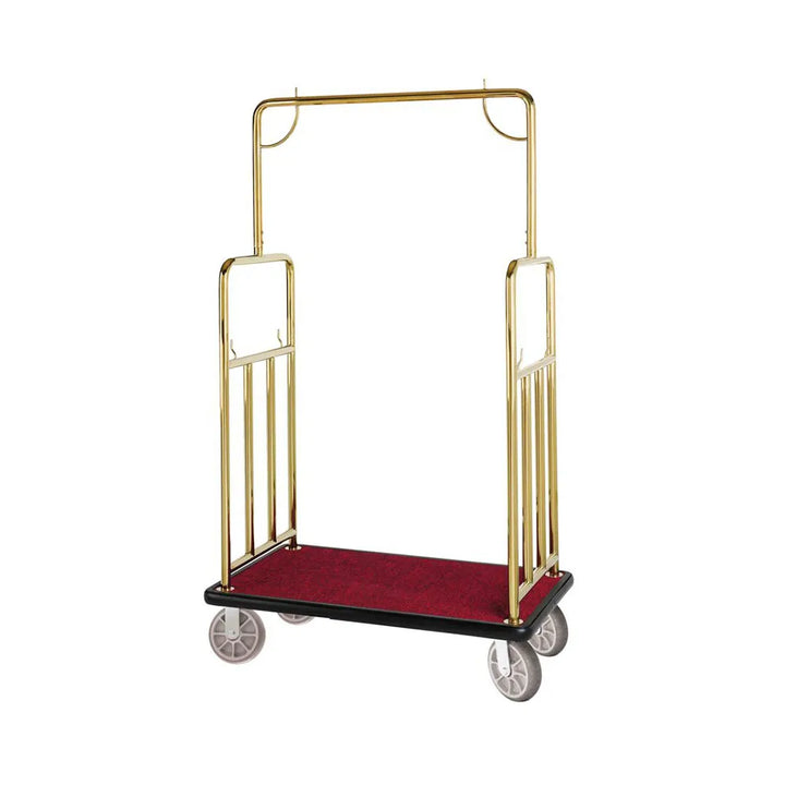 Hospitality 1 Source BCF107TG Contemporary Bellman's Cart — Titanium Gold - 8" semi-pneumatic wheels