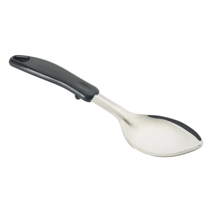 Winco BHOP-11 11" Solid Basting Spoon, Stop Hook Plastic Handle, Stainless Steel