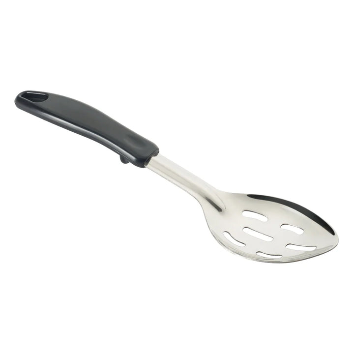 Winco BHSP-11 11" Slotted Basting Spoon, Stop Hook Plastic Handle, Stainless Steel