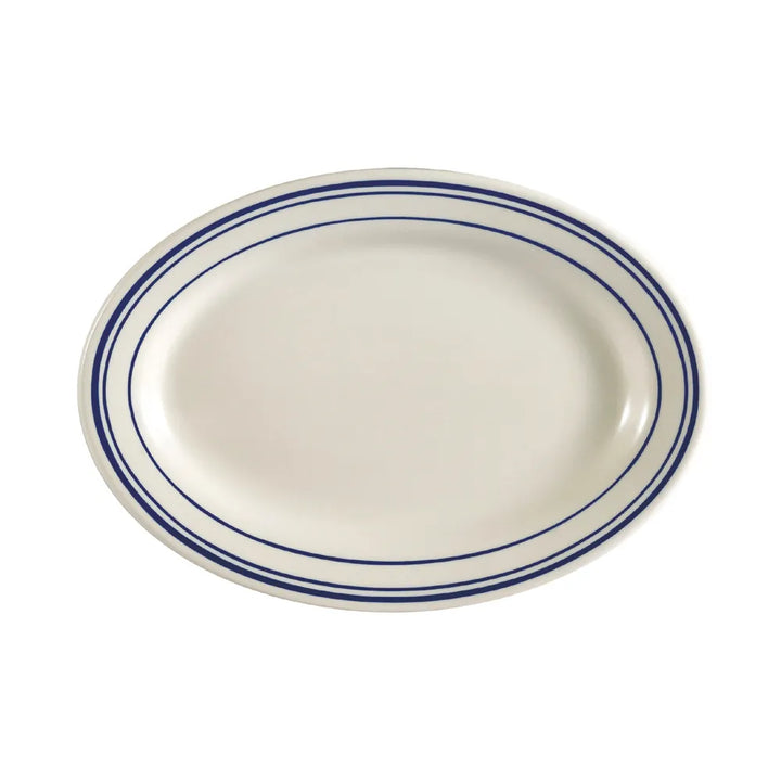 CAC China BLU-13 Oval Platter R.E. #8 11 1/2" Case of 12 Pcs