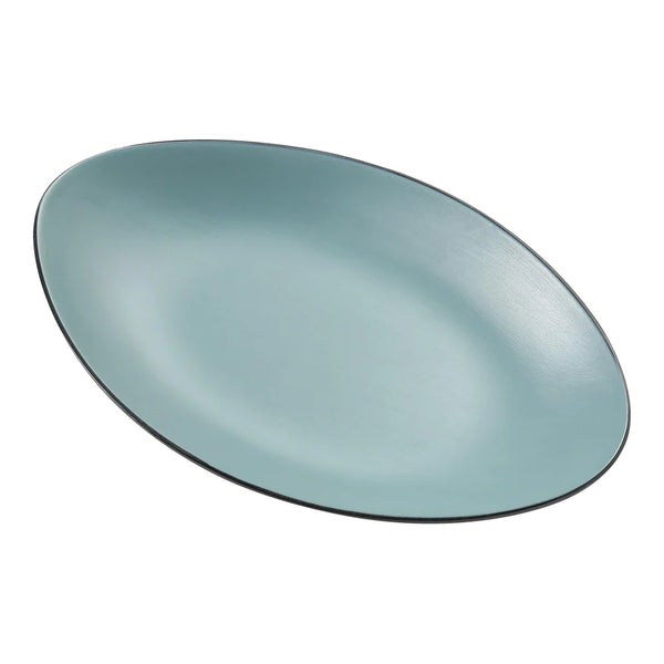 Yanco BM-211TL Birmingham-Teal 7 1/4" Melamine Oval Dinner Plate, Pack of 12