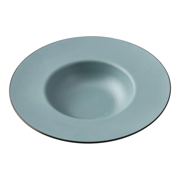 Yanco BM-710TL 10 Oz Gray-Teal Melamine Birmingham Dessert Plate, Pack of 24