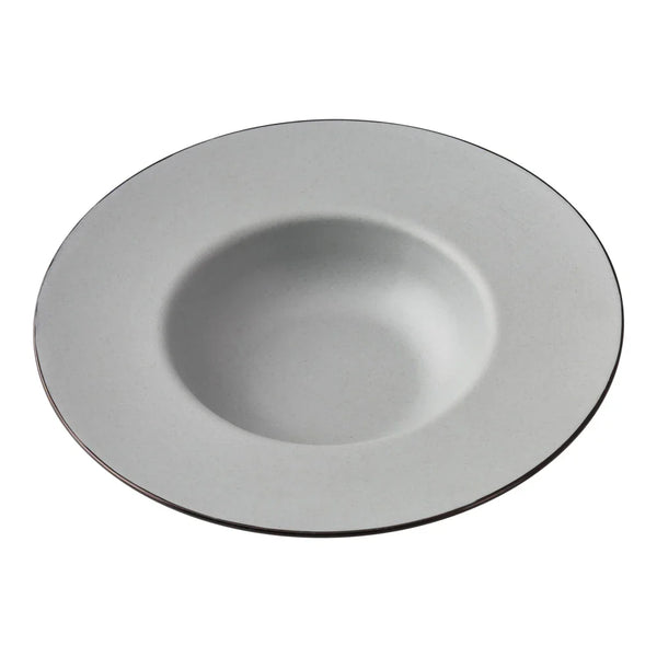 Yanco BM-710 10 Oz Gray-Black Melamine Birmingham Dessert Plate, Pack of 24