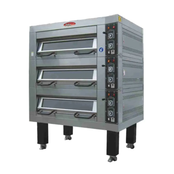 BakeMax BMDDD03 55" Triple Deck Electric Oven, Accommodates (6) 18" X 26" Pans, 220/60/1