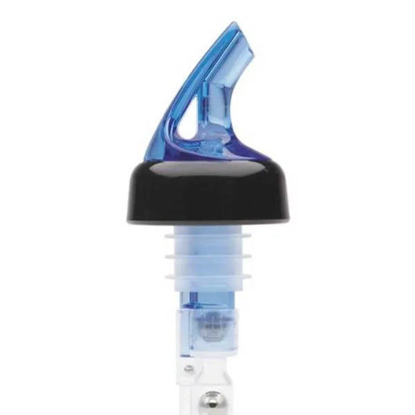 Bar Maid BMP-3100B Blue 1oz Premium Black Collar Pourers