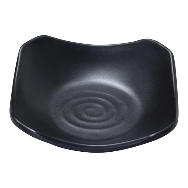 Yanco BP-0104 Black pearl-1 4.5" Black Melamine Square Dish with Matting Finish, Pack of 72