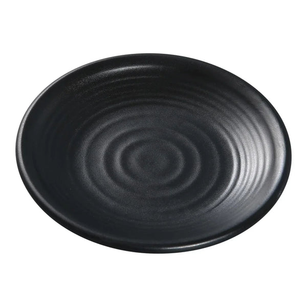 Yanco BP-1006 Black pearl-1 6" Black Melamine Round Plate with Matting Finish, Pack of 48