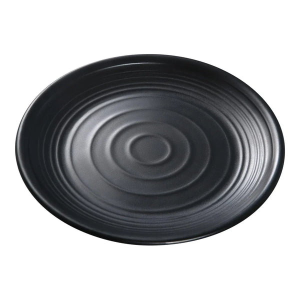 Yanco BP-1009 Black pearl-1 9" Black Melamine Round Plate with Matting Finish, Pack of 24