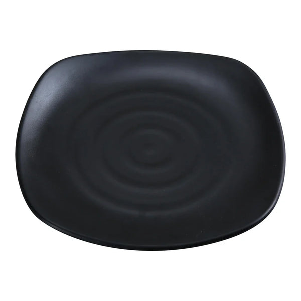 Yanco BP-1109 Black pearl-1 9" Black Melamine Square Plate with Matting Finish, Pack of 24