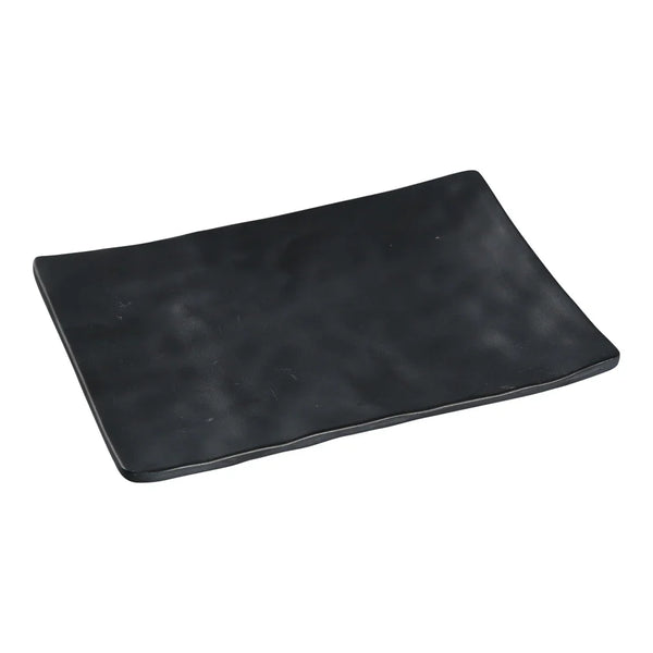 Yanco BP-2008 Black pearl-1 5.5" Black Melamine Rectangular Plate with Matting Finish, Pack of 48