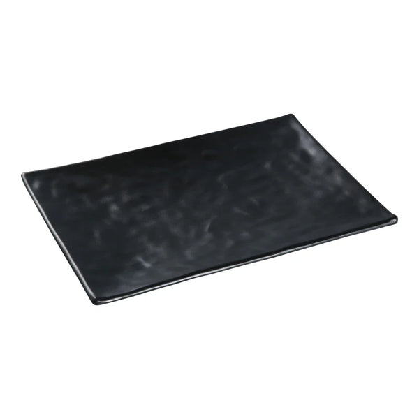 Yanco BP-2012 Black pearl-1 8.25" Black Melamine Rectangular Plate with Matting Finish, Pack of 12