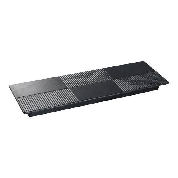 Yanco BP-2013 Black pearl-1 4.25" Black Melamine Rectangular Display Plate with Matting Finish, Pack of 12