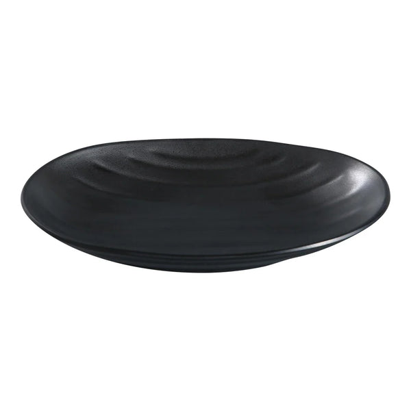 Yanco BP-2108 Black pearl-1 5" Black Melamine Oval Deep Plate with Matting Finishing, Pack of 48