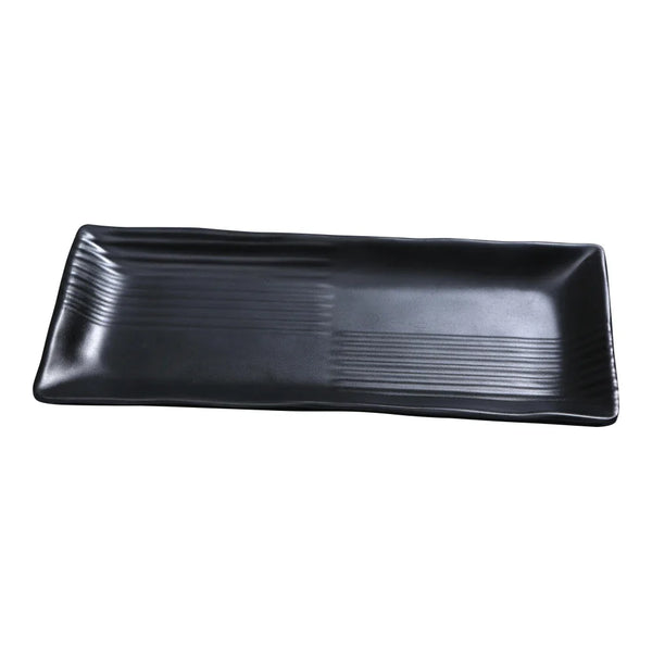 Yanco BP-2212 Black pearl-1 5.5" Black Melamine Rectangular Plate with Matting Finish, Pack of 24