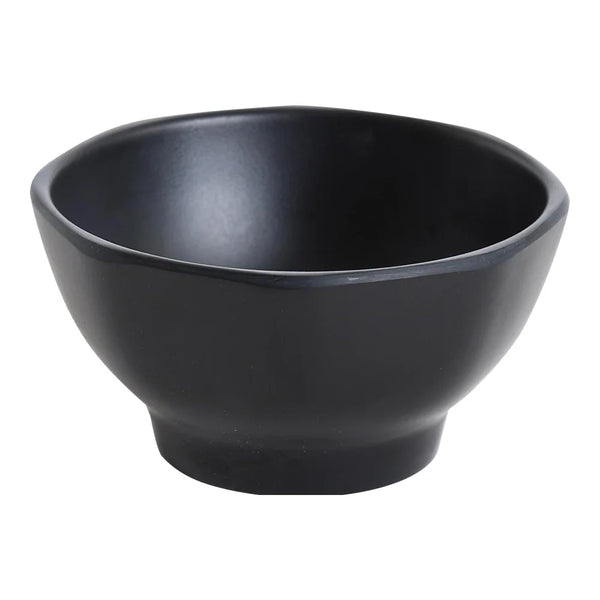 Yanco BP-3104 Black Pearl 10 Oz Black Melamine Miso Soup Bowl with Matting Finish, Pack of 48