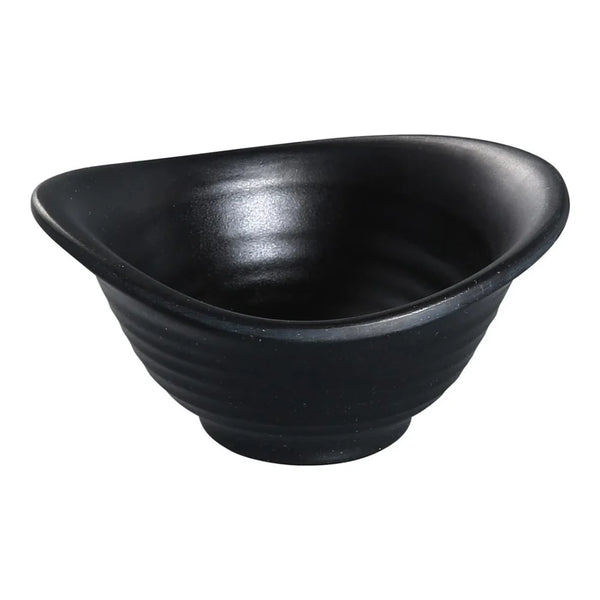 Yanco BP-3204 Black Pearl-2 3.5 Oz Black Melamine Yuanbao Bowl with Matting Finish, Pack of 48