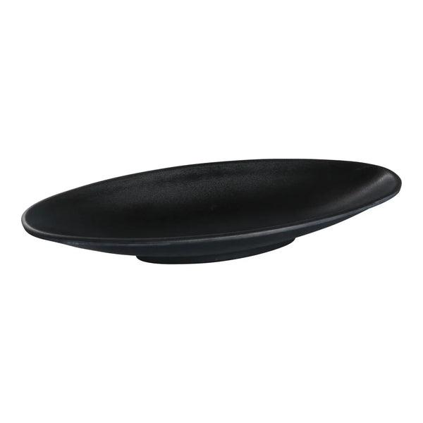 Yanco BP-4112 Black Pearl-2 4.5" Black Melamine Deep Boat Plate with Matting Finish, Pack of 12