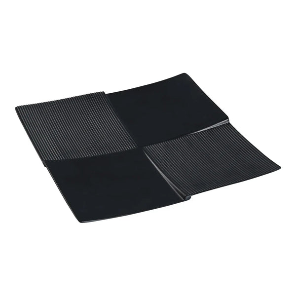 Yanco BP-5111 Black Pearl-2 11" Black Melamine Square Display Plate with Matting Finish, Pack of 12