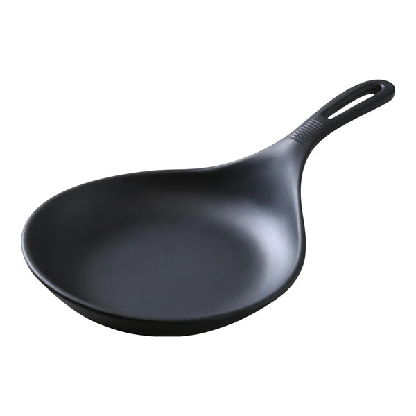 Yanco BP-7009 Black Pearl 14.5" Black Melamine Fry Pan with Matting Finish, Pack of 12