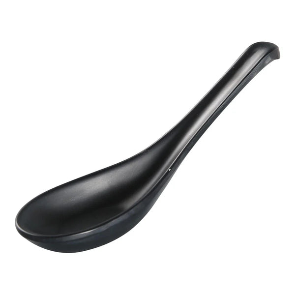 Yanco BP-8206 Black Pearl-2 5.5" Black Melamine Spoon with Matting Finish, Pack of 72