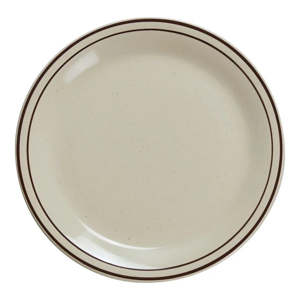 Yanco BR-7 7.25" Brown Speckled Plate, China, Pack of 36