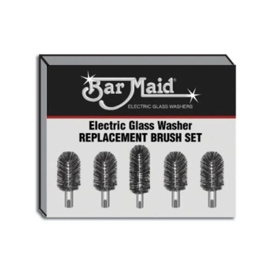 Bar Maid BRS-1722 Glass Washer Replacement Brush Set — (4) 6" BRS-917 & (1) 7-1/2" BRS-922, fits all Bar Maid models