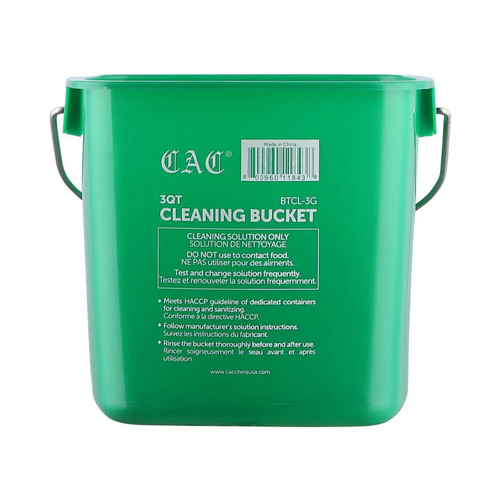 CAC China BTCL-3G Bucket Cleaning Green 3QT Case of 12 Pcs