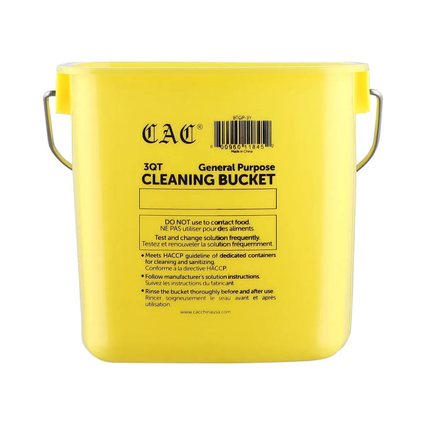 CAC China BTGP-3Y Bucket General Purpose Yellow 3QT Case of 12 Pcs