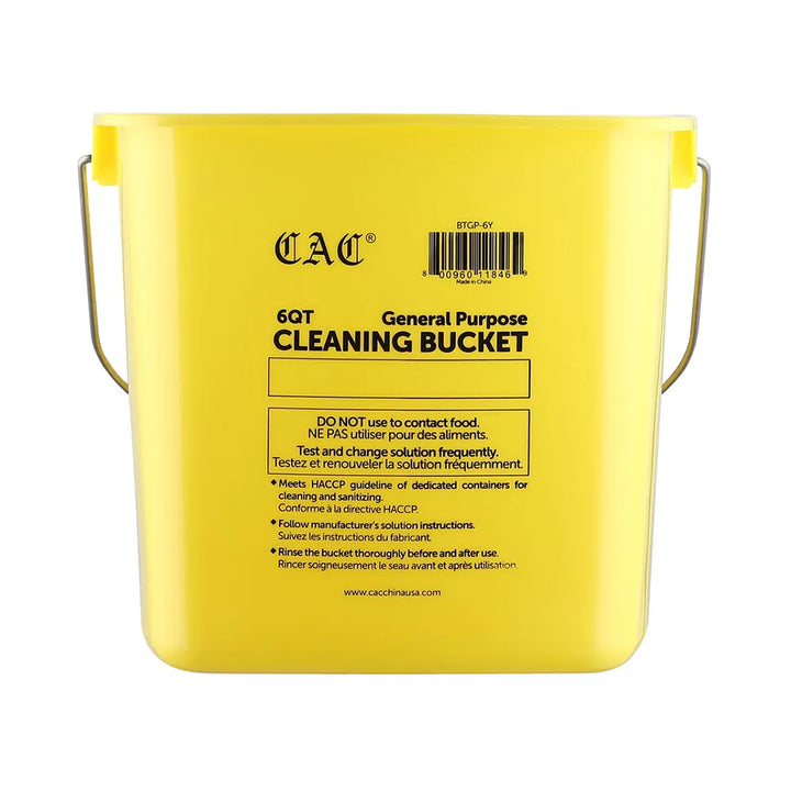 CAC China BTGP-6Y Bucket General Purpose Yellow 6QT Case of 12 Pcs