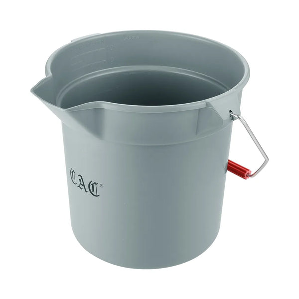 CAC China BTRS-10GY Bucket Round Poly Gray 10QT Case of 12 Pcs