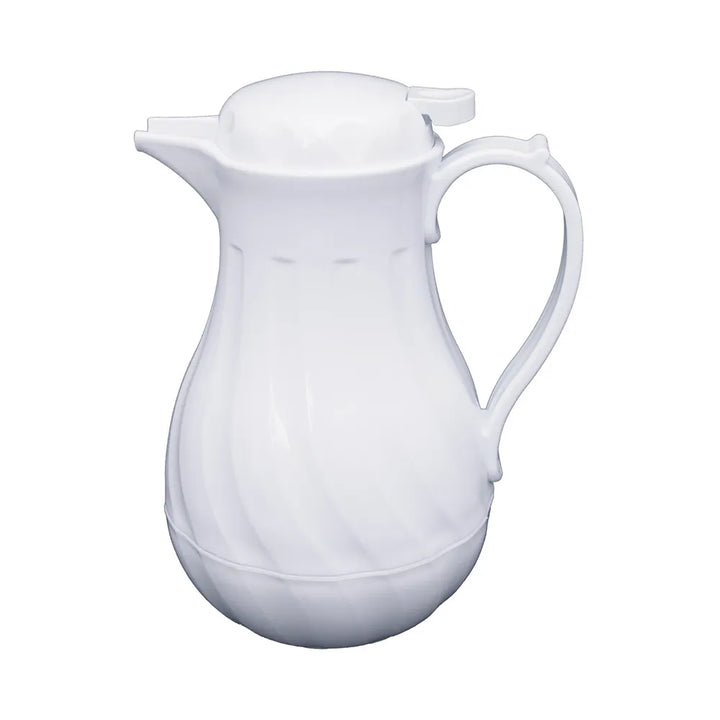 CAC China BVSR-64W Beverage Server Swirl Insulated White 64oz /Each