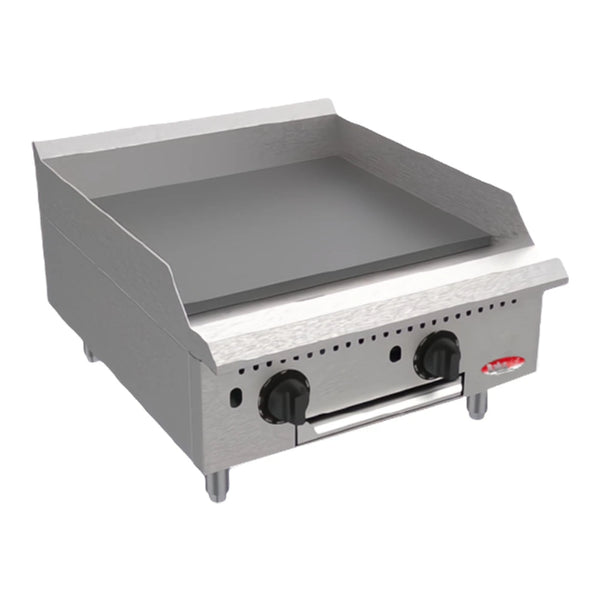 BakeMax BATG24 24" Countertop Themostatic Gas Griddle w/ Manual Controls, 60,000 BTU