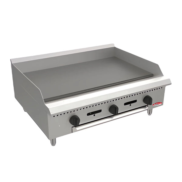 BakeMax BATG36 36" Countertop Themostatic Gas Griddle w/ Manual Controls, 90,000 BTU