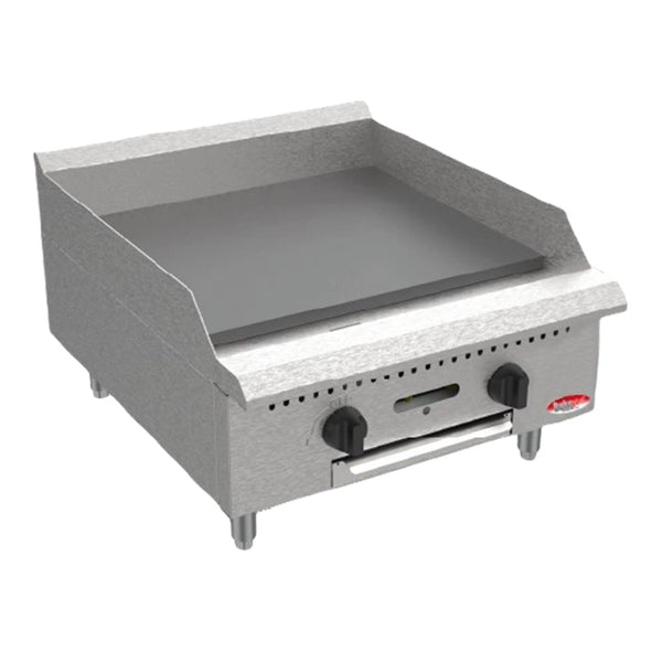 BakeMax BACG24-2 24" Countertop Heavy Duty Natural Gas Griddle w/ Manual Controls, 60,000 BTU