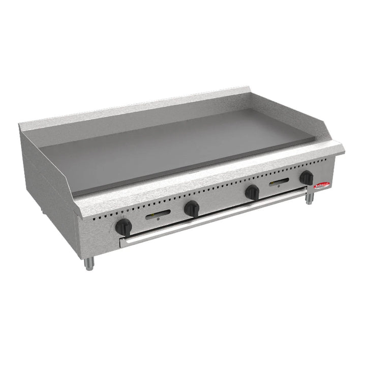 BakeMax BACG48-4 48" Countertop Heavy Duty Natural Gas Griddle w/ Manual Controls, 120,000 BTU