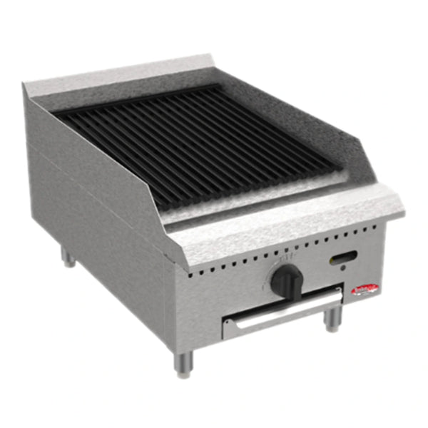 BakeMax BACGG18-2 18" Countertop Natural Gas Charbroiler w/ Manual Controls, 45,000 BTU